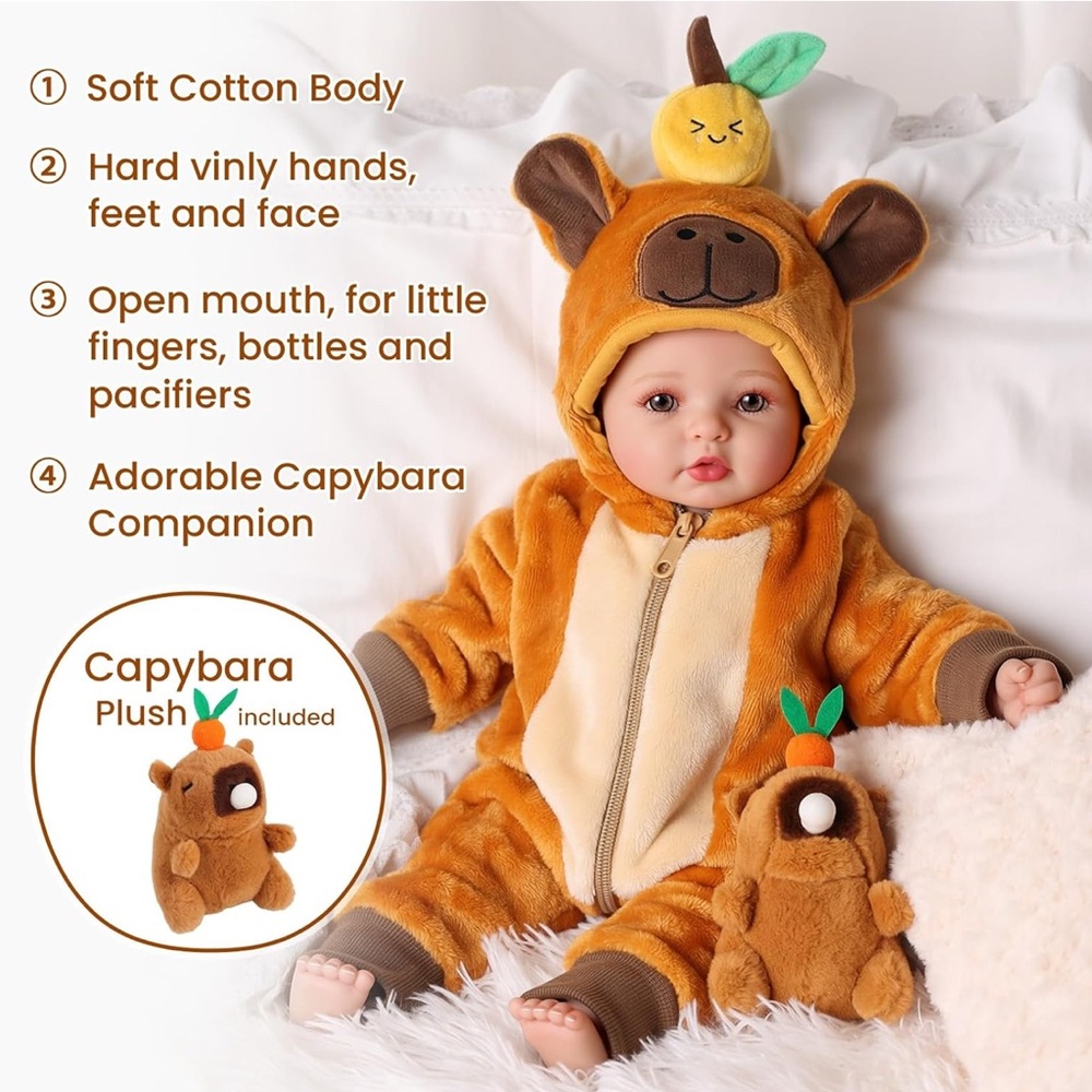 15-Inch Lifelike Baby Doll Set – Soft Weighted Body, Realistic Newborn Doll with
